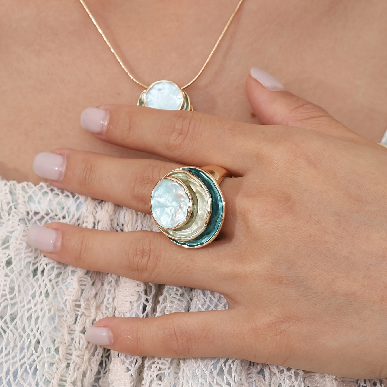 Revere | Nara – Boho-ring med trippelt lag emalje