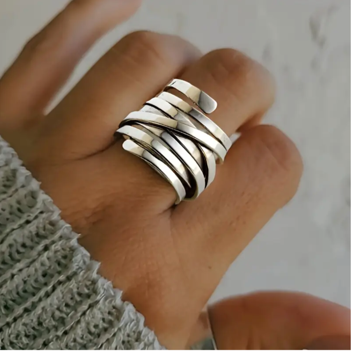Revere | Noor – Vintage Tykk Sølvring i Lag
