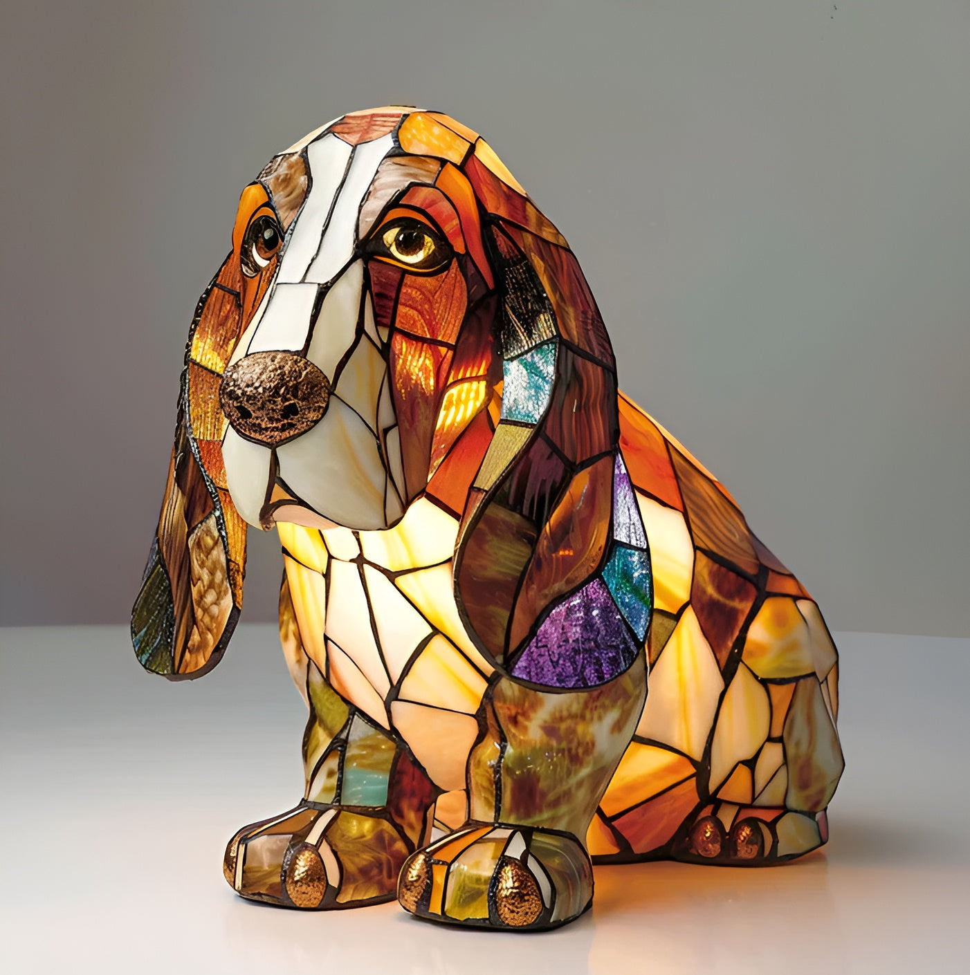 Simba | Magisk lampe i farget glass