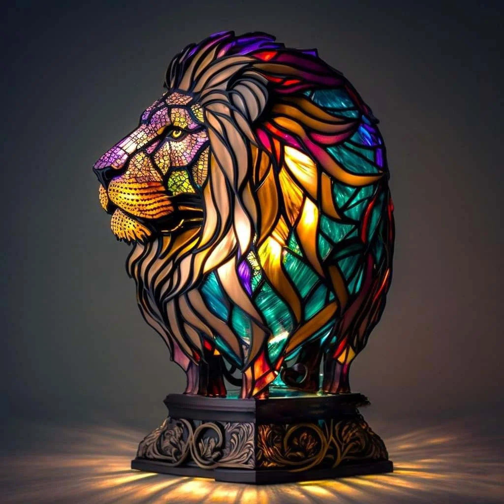 Simba | Magisk lampe i farget glass