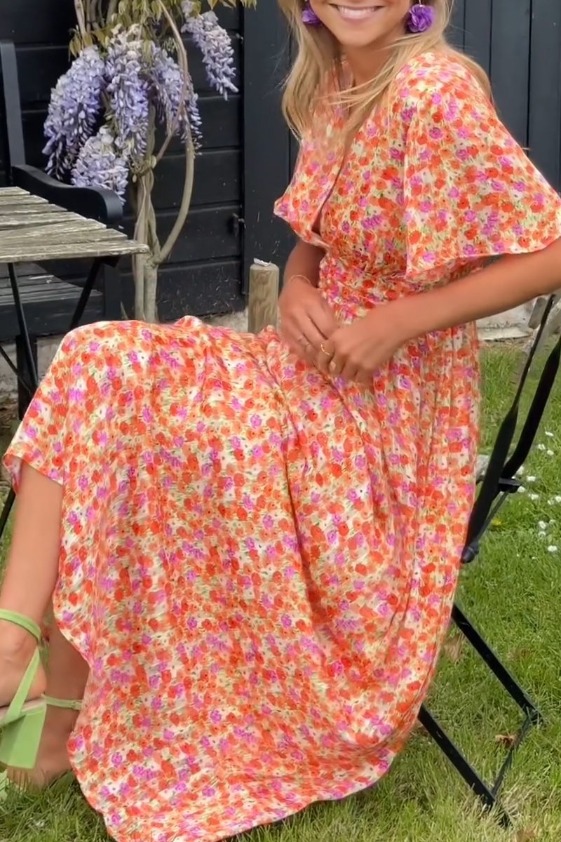 Pauline | Lang blomsterkjole